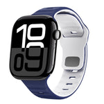 Wellenstruktur Silikon-Uhrenarmband mit umgekehrter Schnalle, für Apple Watch Series 10 46mm, für Apple Watch Series 10 42mm, für Apple Watch SE 2023 44mm, für Apple Watch SE 2023 40mm