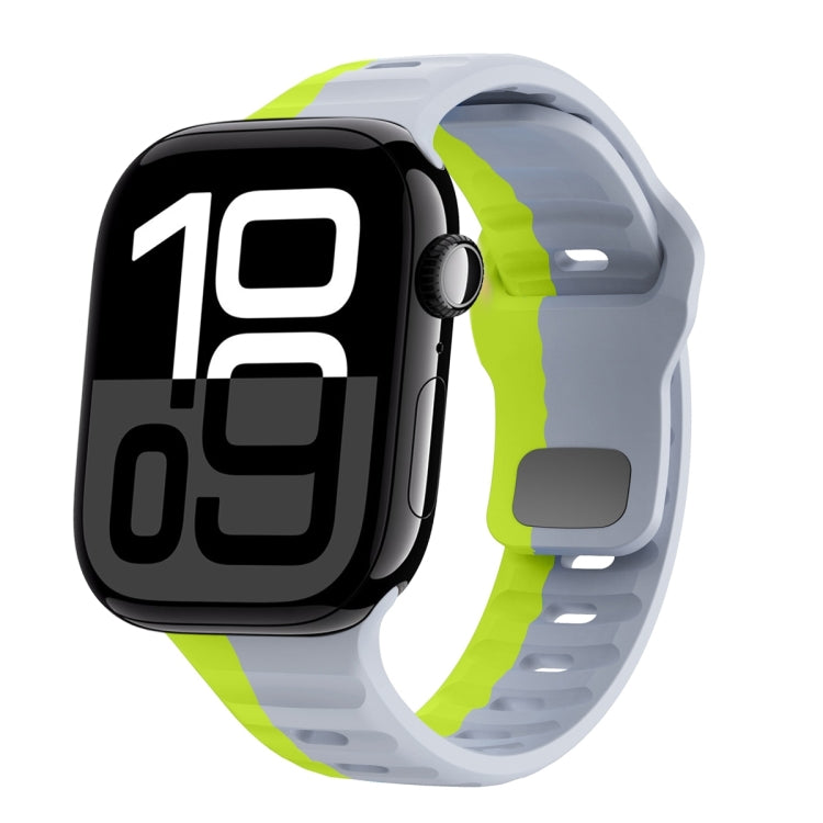 Wellenstruktur Silikon-Uhrenarmband mit umgekehrter Schnalle, für Apple Watch Series 10 46mm, für Apple Watch Series 10 42mm, für Apple Watch SE 2023 44mm, für Apple Watch SE 2023 40mm