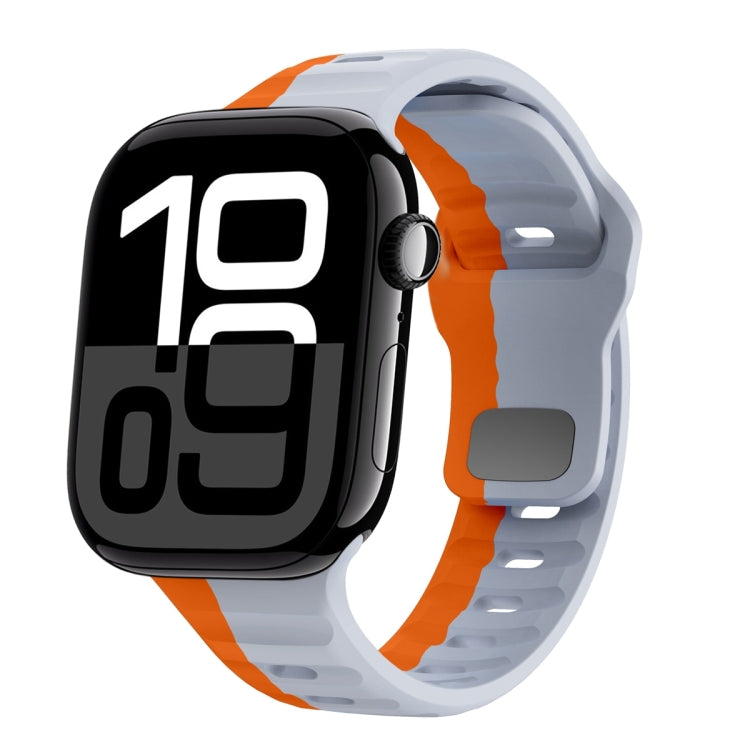 Wellenstruktur Silikon-Uhrenarmband mit umgekehrter Schnalle, für Apple Watch Series 10 46mm, für Apple Watch Series 10 42mm, für Apple Watch SE 2023 44mm, für Apple Watch SE 2023 40mm