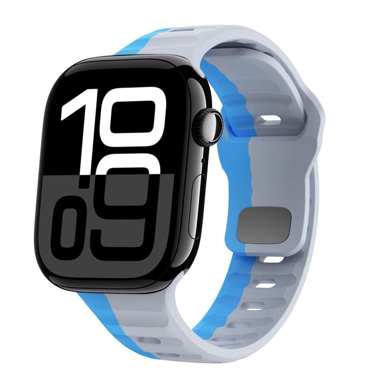 Wellenstruktur Silikon-Uhrenarmband mit umgekehrter Schnalle, für Apple Watch Series 10 46mm, für Apple Watch Series 10 42mm, für Apple Watch SE 2023 44mm, für Apple Watch SE 2023 40mm