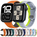 Wellenstruktur Silikon-Uhrenarmband mit umgekehrter Schnalle, für Apple Watch Series 7 41mm, für Apple Watch Series 7 45mm, für Apple Watch SE 40mm, für Apple Watch SE 44mm