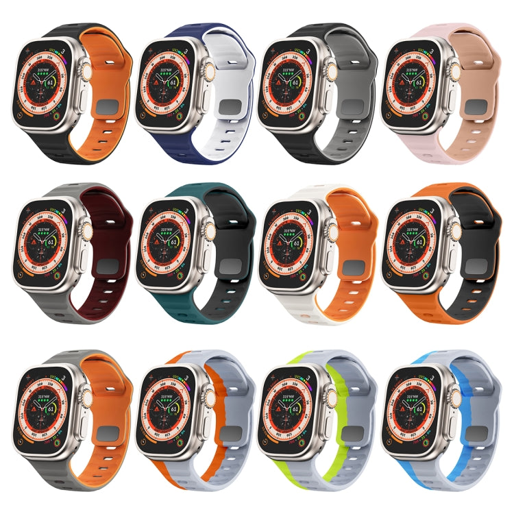 Wellenstruktur Silikon-Uhrenarmband mit umgekehrter Schnalle, für Apple Watch Series 8 41mm, für Apple Watch Series 8 45mm, für Apple Watch SE 2022 40mm, für Apple Watch SE 2022 44mm