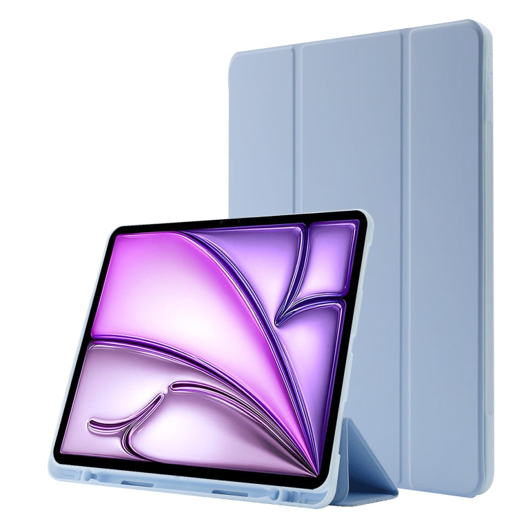 Skin Feel Tri-fold Leather Tablet Case with Pen Slot, For iPad Air 13 2026 / 2025 / 2024, For iPad Air 11 2026 / 2025 / 2024, For iPad Pro 13 2025 / 2024, For iPad Pro 11 2025 / 2024