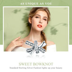 S925 Sterling Silver Sweet Bow Beads DIY Bracelet Necklace Accessories