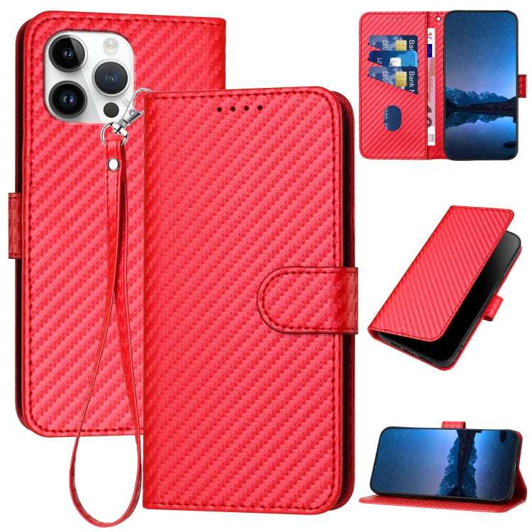 YX0070 Carbon-Faser-Schnalle Leder-Handyhülle mit Trageschlaufe, Für iPhone 13 Pro Max, Für iPhone 13 Pro, Für iPhone 13, Für iPhone 13 mini, Für iPhone 12 / 12 Pro, Für iPhone 12 Pro Max