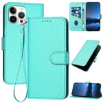 YX0070 Carbon-Faser-Schnalle Leder-Handyhülle mit Trageschlaufe, Für iPhone 13 Pro Max, Für iPhone 13 Pro, Für iPhone 13, Für iPhone 13 mini, Für iPhone 12 / 12 Pro, Für iPhone 12 Pro Max