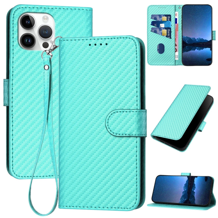 YX0070 Carbon-Faser-Schnalle Leder-Handyhülle mit Trageschlaufe, Für iPhone 13 Pro Max, Für iPhone 13 Pro, Für iPhone 13, Für iPhone 13 mini, Für iPhone 12 / 12 Pro, Für iPhone 12 Pro Max