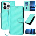 YX0070 Carbon-Faser-Schnalle Leder-Handyhülle mit Trageschlaufe, Für iPhone 13 Pro Max, Für iPhone 13 Pro, Für iPhone 13, Für iPhone 13 mini, Für iPhone 12 / 12 Pro, Für iPhone 12 Pro Max