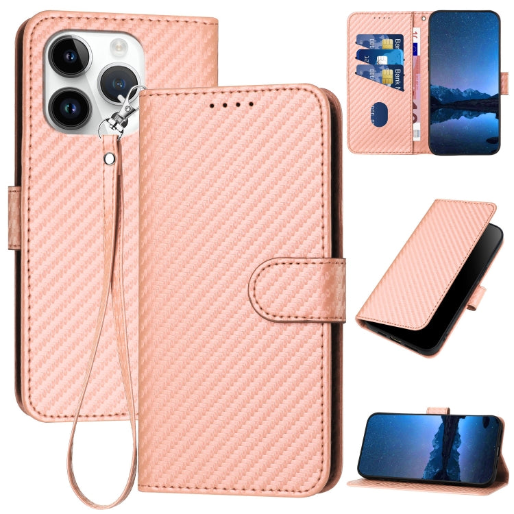 YX0070 Carbon-Faser-Schnalle Leder-Handyhülle mit Trageschlaufe, Für iPhone 13 Pro Max, Für iPhone 13 Pro, Für iPhone 13, Für iPhone 13 mini, Für iPhone 12 / 12 Pro, Für iPhone 12 Pro Max
