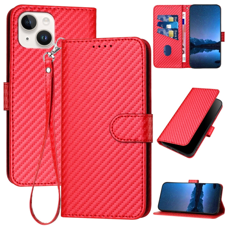 YX0070 Carbon-Faser-Schnalle Leder-Handyhülle mit Trageschlaufe, Für iPhone 13 Pro Max, Für iPhone 13 Pro, Für iPhone 13, Für iPhone 13 mini, Für iPhone 12 / 12 Pro, Für iPhone 12 Pro Max