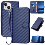 YX0070 Carbon-Faser-Schnalle Leder-Handyhülle mit Trageschlaufe, Für iPhone 13 Pro Max, Für iPhone 13 Pro, Für iPhone 13, Für iPhone 13 mini, Für iPhone 12 / 12 Pro, Für iPhone 12 Pro Max