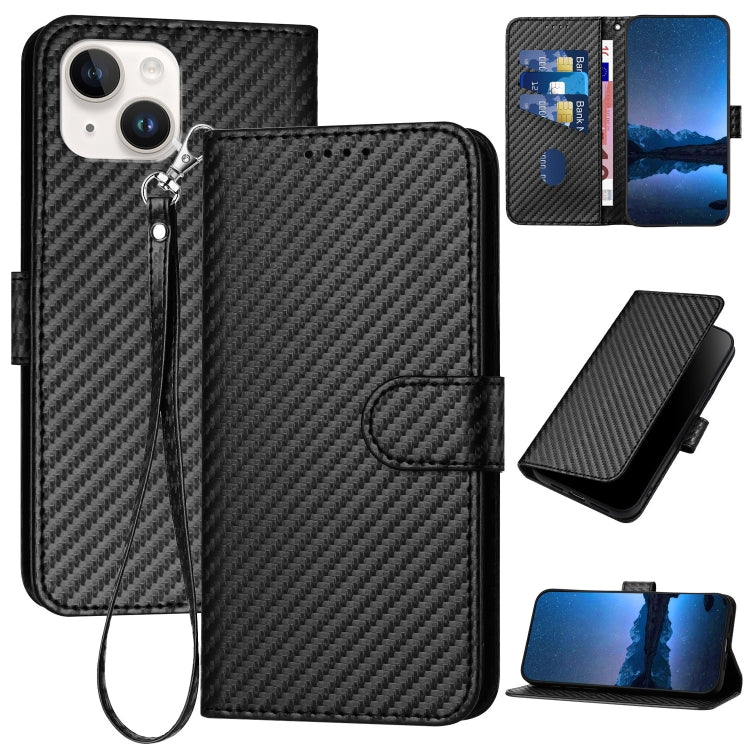 YX0070 Carbon-Faser-Schnalle Leder-Handyhülle mit Trageschlaufe, Für iPhone 13 Pro Max, Für iPhone 13 Pro, Für iPhone 13, Für iPhone 13 mini, Für iPhone 12 / 12 Pro, Für iPhone 12 Pro Max
