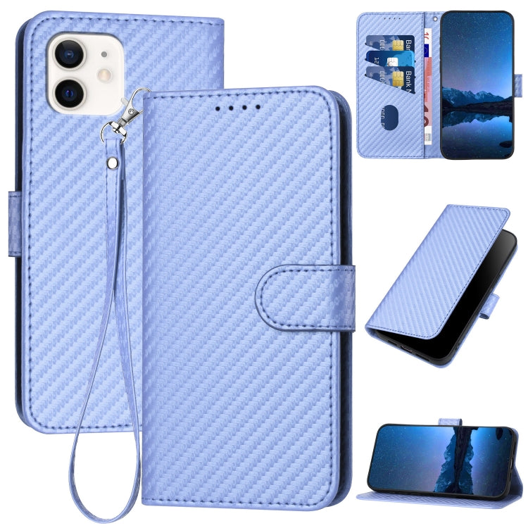 YX0070 Carbon-Faser-Schnalle Leder-Handyhülle mit Trageschlaufe, Für iPhone 13 Pro Max, Für iPhone 13 Pro, Für iPhone 13, Für iPhone 13 mini, Für iPhone 12 / 12 Pro, Für iPhone 12 Pro Max