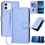 YX0070 Karbonfaser-Schnalle Leder-Handyhülle mit Trageschlaufe, Für iPhone 12 mini, Für iPhone 11 Pro Max, Für iPhone 11, Für iPhone 11 Pro, Für iPhone X / XS, Für iPhone XR