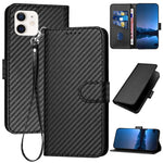 YX0070 Karbonfaser-Schnalle Leder-Handyhülle mit Trageschlaufe, Für iPhone 12 mini, Für iPhone 11 Pro Max, Für iPhone 11, Für iPhone 11 Pro, Für iPhone X / XS, Für iPhone XR