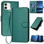 YX0070 Karbonfaser-Schnalle Leder-Handyhülle mit Trageschlaufe, Für iPhone 12 mini, Für iPhone 11 Pro Max, Für iPhone 11, Für iPhone 11 Pro, Für iPhone X / XS, Für iPhone XR