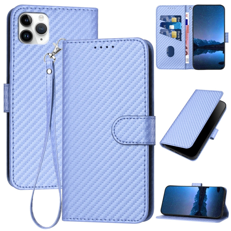 YX0070 Karbonfaser-Schnalle Leder-Handyhülle mit Trageschlaufe, Für iPhone 12 mini, Für iPhone 11 Pro Max, Für iPhone 11, Für iPhone 11 Pro, Für iPhone X / XS, Für iPhone XR