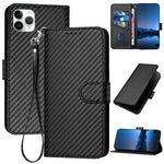 YX0070 Karbonfaser-Schnalle Leder-Handyhülle mit Trageschlaufe, Für iPhone 12 mini, Für iPhone 11 Pro Max, Für iPhone 11, Für iPhone 11 Pro, Für iPhone X / XS, Für iPhone XR