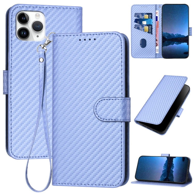 YX0070 Karbonfaser-Schnalle Leder-Handyhülle mit Trageschlaufe, Für iPhone 12 mini, Für iPhone 11 Pro Max, Für iPhone 11, Für iPhone 11 Pro, Für iPhone X / XS, Für iPhone XR
