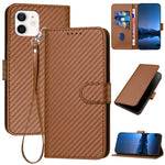 YX0070 Karbonfaser-Schnalle Leder-Handyhülle mit Trageschlaufe, Für iPhone 12 mini, Für iPhone 11 Pro Max, Für iPhone 11, Für iPhone 11 Pro, Für iPhone X / XS, Für iPhone XR