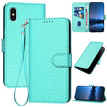 YX0070 Karbonfaser-Schnalle Leder-Handyhülle mit Trageschlaufe, Für iPhone 12 mini, Für iPhone 11 Pro Max, Für iPhone 11, Für iPhone 11 Pro, Für iPhone X / XS, Für iPhone XR