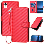 YX0070 Karbonfaser-Schnalle Leder-Handyhülle mit Trageschlaufe, Für iPhone 12 mini, Für iPhone 11 Pro Max, Für iPhone 11, Für iPhone 11 Pro, Für iPhone X / XS, Für iPhone XR