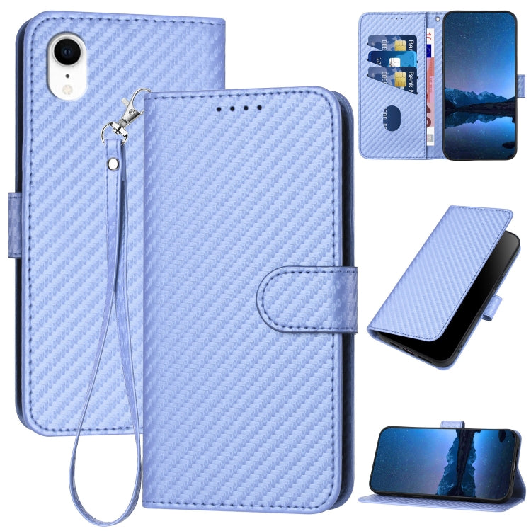 YX0070 Karbonfaser-Schnalle Leder-Handyhülle mit Trageschlaufe, Für iPhone 12 mini, Für iPhone 11 Pro Max, Für iPhone 11, Für iPhone 11 Pro, Für iPhone X / XS, Für iPhone XR