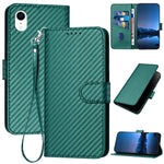 YX0070 Karbonfaser-Schnalle Leder-Handyhülle mit Trageschlaufe, Für iPhone 12 mini, Für iPhone 11 Pro Max, Für iPhone 11, Für iPhone 11 Pro, Für iPhone X / XS, Für iPhone XR