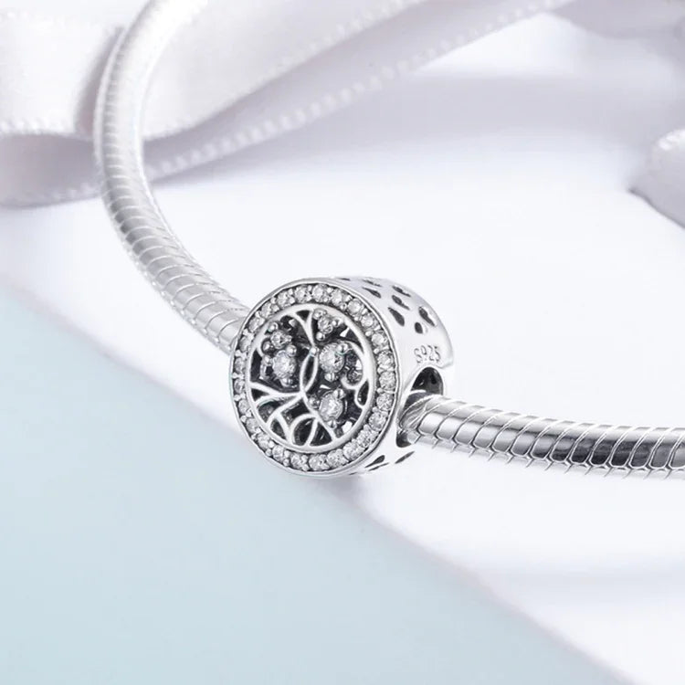 Lebensbaum-Armband aus 925er Sterlingsilber, verziert mit losen Perlen