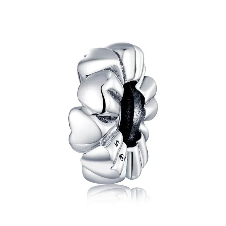S925 Sterling Silber Herzförmige Perlen DIY Armband Halskette Zubehör