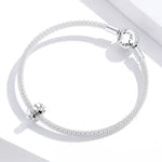 S925 Sterling Silber Herzförmige Perlen DIY Armband Halskette Zubehör