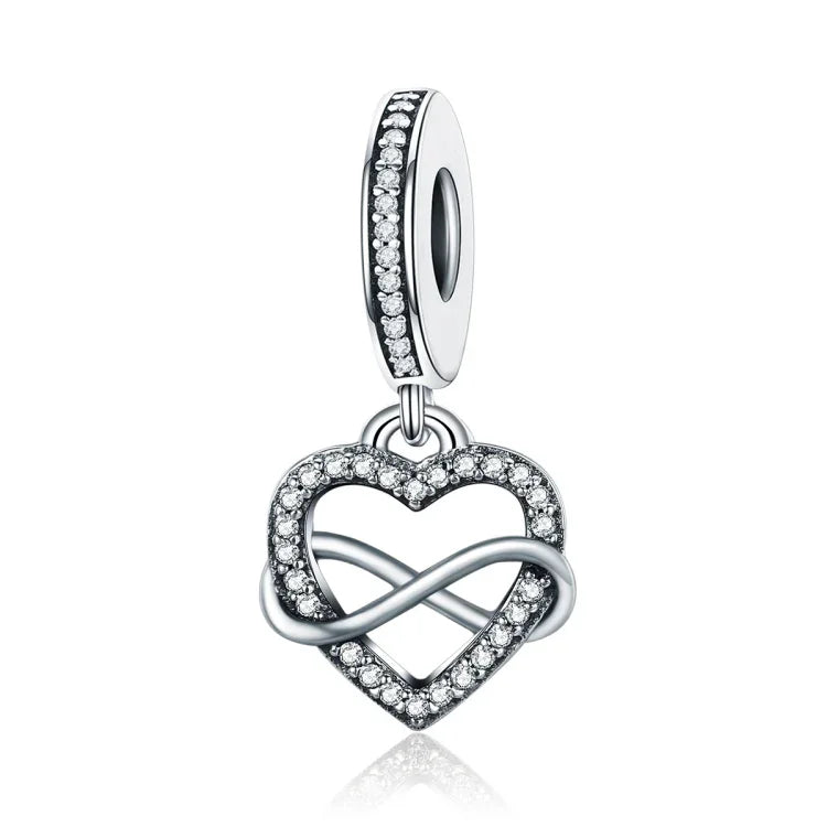 Herzförmiger Diamantanhänger aus 925er Sterlingsilber zum Selbermachen von Armbändern und Halsketten