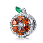 S925 Sterling Silber Frucht Rote Pomelo Perlen DIY Armband Halskette Zubehör