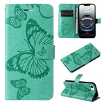 3D Butterfly Embossed Pattern Flip Leather Phone Case, For iPhone 17e / 16e, For iPhone 16 Pro Max, For iPhone 16 Pro, For iPhone 16 Plus, For iPhone 16