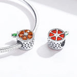 S925 Sterling Silber Frucht Rote Pomelo Perlen DIY Armband Halskette Zubehör