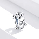 Herzförmiges Perlenarmband, Accessoires aus Sterlingsilber S925, einzelne Perlen, Liebesfußabdrücke, lose Perlen
