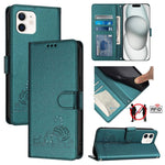 Katze Ratte Geprägtes Muster RFID Leder-Handyhülle mit Lanyard, Für iPhone 13 mini, Für iPhone 12/12 Pro, Für iPhone 12 Pro Max, Für iPhone 12 mini, Für iPhone 11 Pro Max, Für iPhone 11, Für iPhone 11 Pro, Für iPhone XS / X