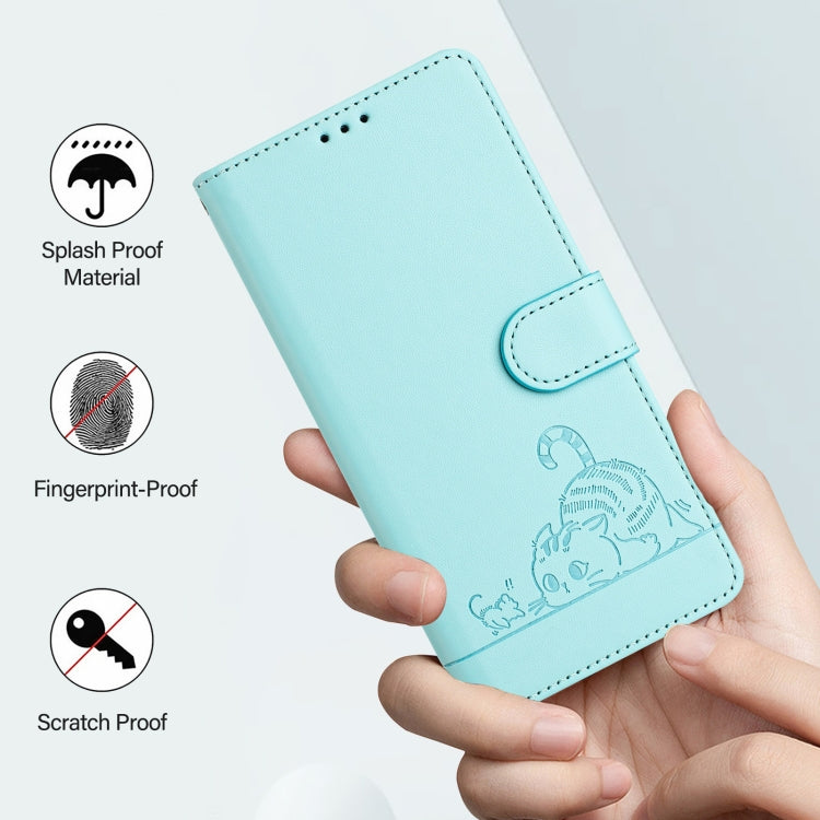 Katze Ratte geprägtes Muster RFID Leder Handyhülle mit Trageschlaufe, Für iPhone XR, Für iPhone XS Max, Für iPhone 8 Plus / 7 Plus