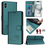 Katze Ratte geprägtes Muster RFID Leder Handyhülle mit Trageschlaufe, Für iPhone XR, Für iPhone XS Max, Für iPhone 8 Plus / 7 Plus