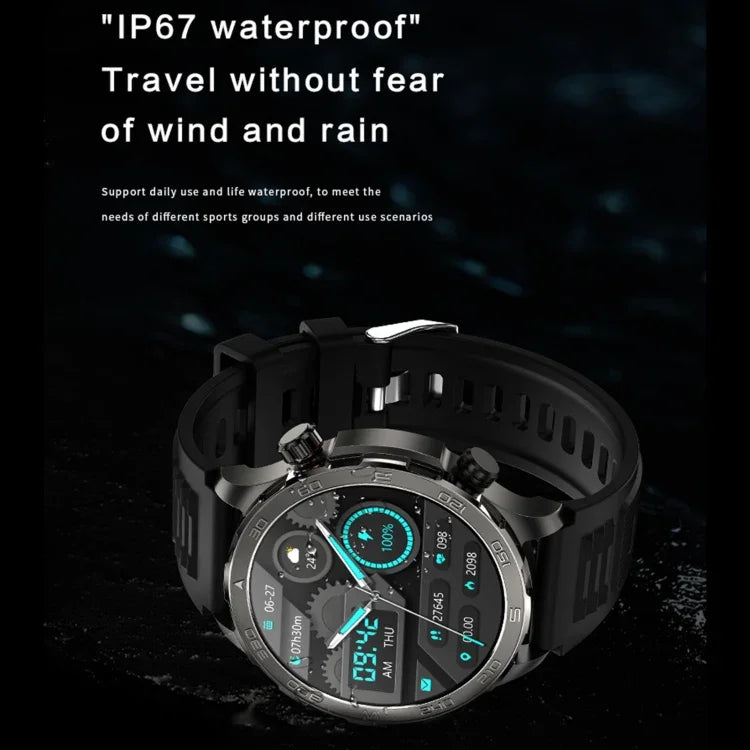 DK67 1,53 Zoll IP67 BT 5.0 Fitness- und Sport-Smartwatch, unterstützt Bluetooth-Anrufe, Schlafüberwachung, Blutsauerstoffmessung, Herzfrequenzmessung und Blutdruckmessung