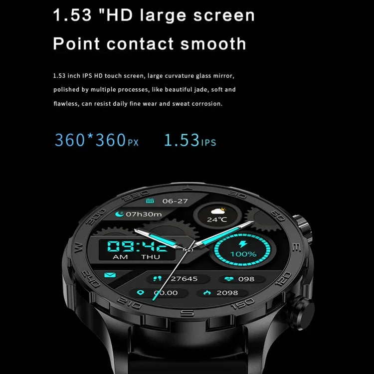 DK67 1,53 Zoll IP67 BT 5.0 Fitness- und Sport-Smartwatch, unterstützt Bluetooth-Anrufe, Schlafüberwachung, Blutsauerstoffmessung, Herzfrequenzmessung und Blutdruckmessung
