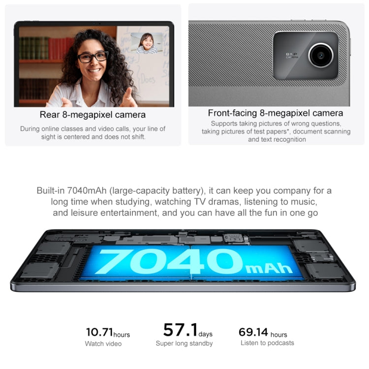 Lenovo Xiaoxin Pad 2024 Paperlike Screen Lernversion 11 Zoll WiFi Tablet, Android 13, Qualcomm Snapdragon 685 Octa Core, Unterstützung der Gesichtsidentifikation, Lernversion
