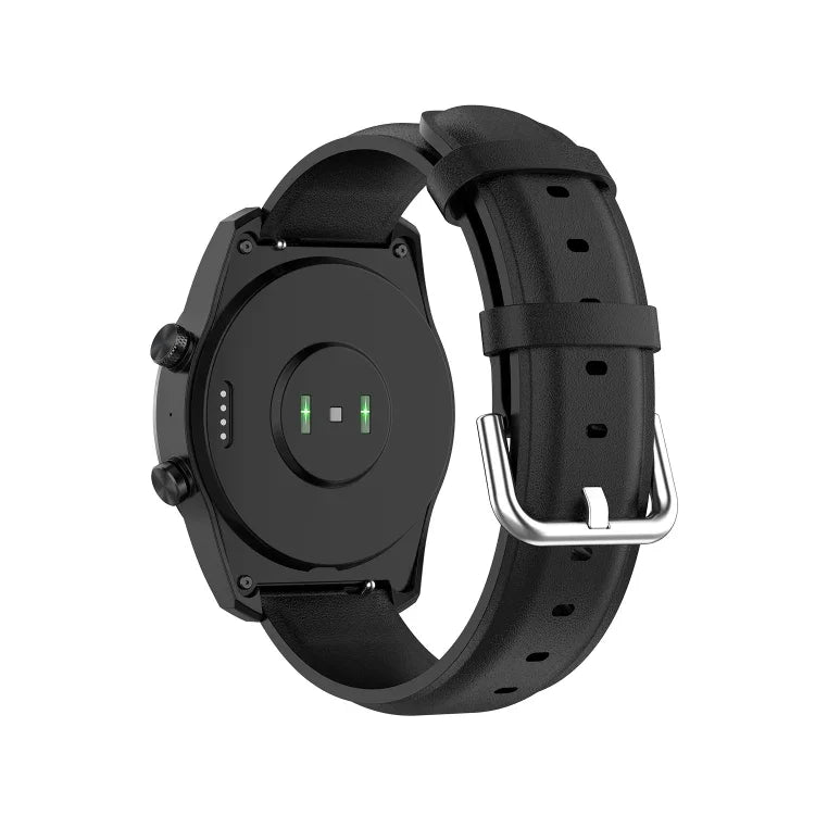 22-mm-Lederarmband mit runder Dornschließe, passend für Ticwatch Pro 2020, Huawei Watch GT2E und Samsung Galaxy Watch 3 (45 mm).