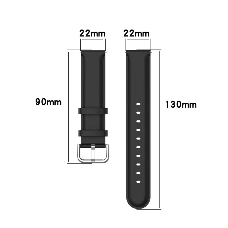 22-mm-Lederarmband mit runder Dornschließe, passend für Ticwatch Pro 2020, Huawei Watch GT2E und Samsung Galaxy Watch 3 (45 mm).