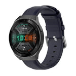 22-mm-Lederarmband mit runder Dornschließe, passend für Ticwatch Pro 2020, Huawei Watch GT2E und Samsung Galaxy Watch 3 (45 mm).