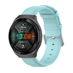 22-mm-Lederarmband mit runder Dornschließe, passend für Ticwatch Pro 2020, Huawei Watch GT2E und Samsung Galaxy Watch 3 (45 mm).