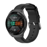 22-mm-Lederarmband mit runder Dornschließe, passend für Ticwatch Pro 2020, Huawei Watch GT2E und Samsung Galaxy Watch 3 (45 mm).