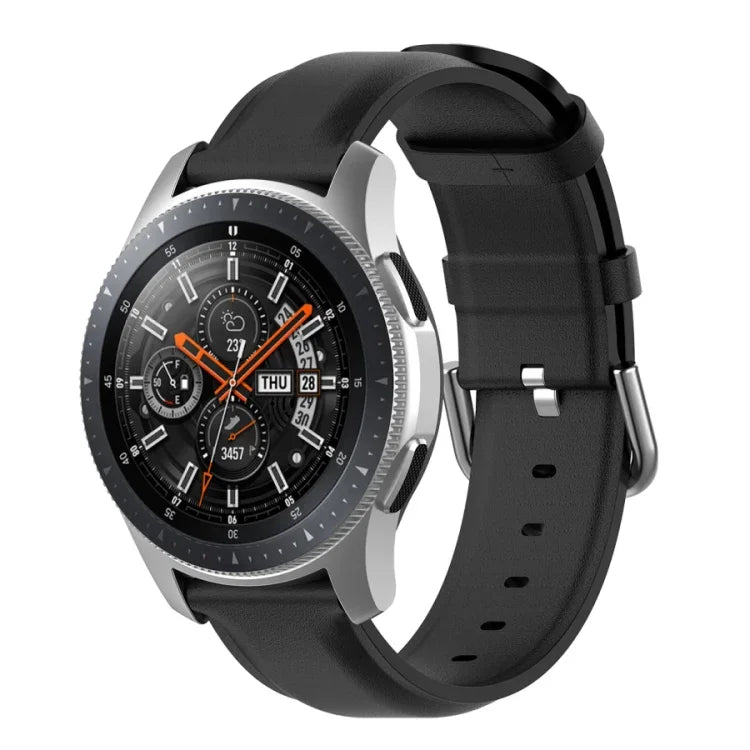 22-mm-Lederarmband mit runder Dornschließe, passend für Ticwatch Pro 2020, Huawei Watch GT2E und Samsung Galaxy Watch 3 (45 mm).