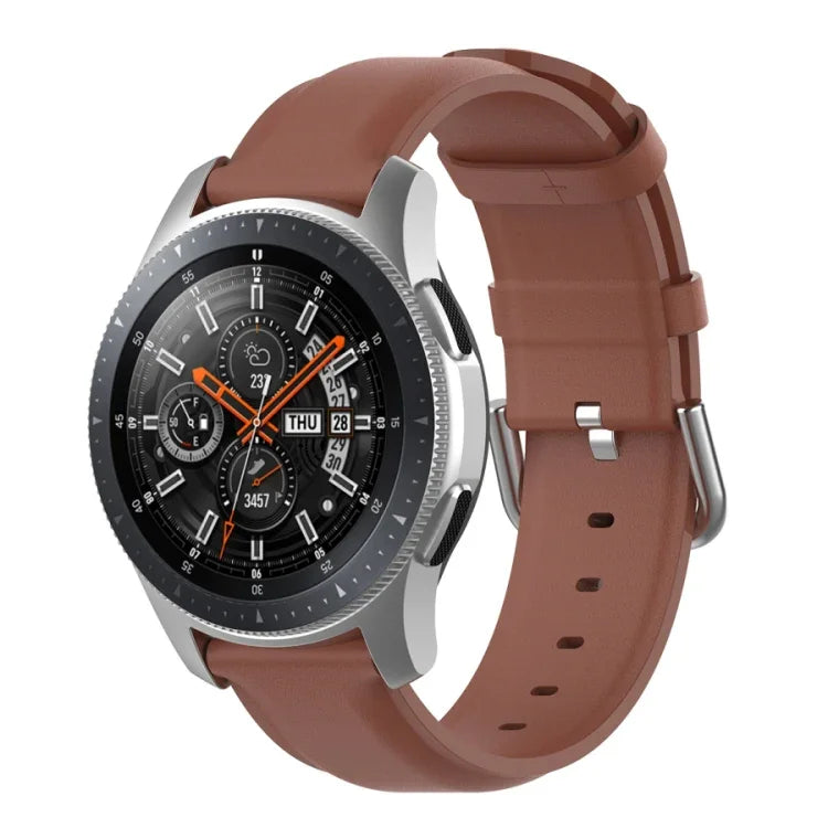 22-mm-Lederarmband mit runder Dornschließe, passend für Ticwatch Pro 2020, Huawei Watch GT2E und Samsung Galaxy Watch 3 (45 mm).