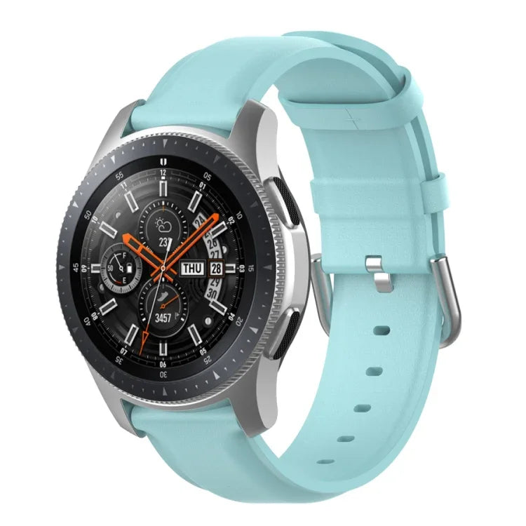 22-mm-Lederarmband mit runder Dornschließe, passend für Ticwatch Pro 2020, Huawei Watch GT2E und Samsung Galaxy Watch 3 (45 mm).
